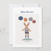 baby Bunny ballon Douche uitnodiging (Voorkant)
