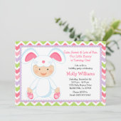 Baby Bunny Birthday Party Invitation Kaart (Staand voorkant)