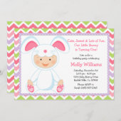 Baby Bunny Birthday Party Invitation Kaart (Voorkant / Achterkant)