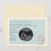 Baby Bunny Blue Photo Baby shower Invitation Kaart (Voorkant / Achterkant)