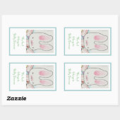 Baby bunny bookplate rechthoekige sticker (Vel)