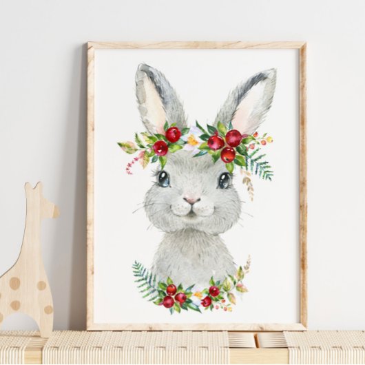 Baby Bunny Bosdier Kinderkamer | Mooie Muurkunst Poster