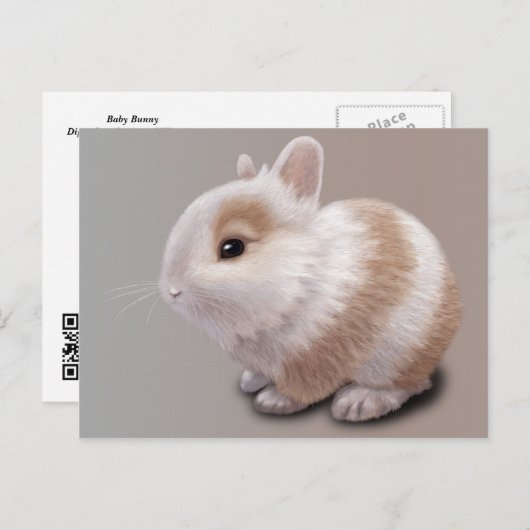 Baby Bunny Briefkaart (Voorkant / Achterkant)