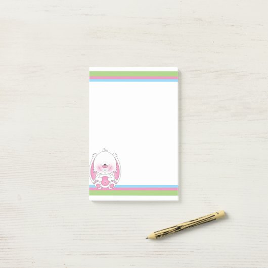 Baby Bunny Cartoon Post-it® Notes (Op bureau)
