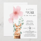 Baby Bunny Cherry Blossom Bloem Baby Meisje Douche Kaart (Voorkant / Achterkant)