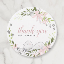 baby bunny floral baby shower bedankjes labels