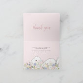 baby bunny floral baby shower bedankkaart (Binnen)