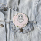 baby bunny floral baby shower ronde button 7,6 cm (In situ)