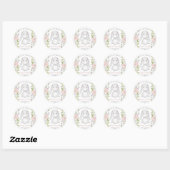 baby bunny floral baby shower ronde sticker (Vel)