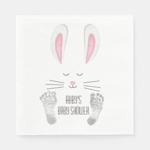 Baby Bunny Footprint Baby shower Servet