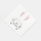 Baby Bunny Footprint Baby shower Servet (Hoek)