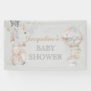 Baby Bunny Gender Neutral Hot Air Ballon Spandoek
