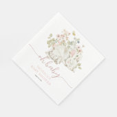 Baby Bunny Het is een Meisje Wildflower Servet (Hoek)