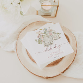 Baby Bunny Het is een Meisje Wildflower Servet