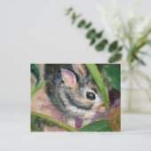Baby Bunny Hiding Briefkaart (Staand voorkant)