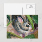 Baby Bunny Hiding Briefkaart (Voorkant / Achterkant)