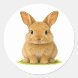 Baby Bunny in de gras Ronde Sticker