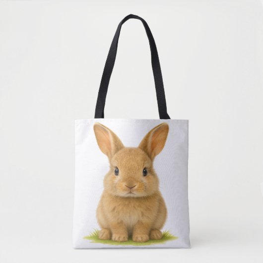 Baby Bunny in de gras Tote Bag (Voorkant)