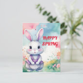 Baby Bunny in het voorjaar Briefkaart (Staand voorkant)