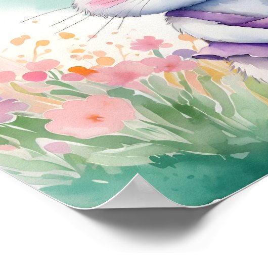 Baby Bunny in het voorjaar Poster (Hoek)