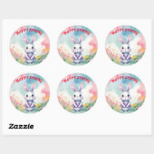 Baby Bunny in het voorjaar Ronde Sticker (Vel)