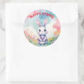 Baby Bunny in het voorjaar Ronde Sticker (Tas)
