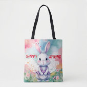 Baby Bunny in het voorjaar Tote Bag (Voorkant)