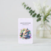 Baby Bunny in Spring Flowers Visitekaartje (Staand voorkant)