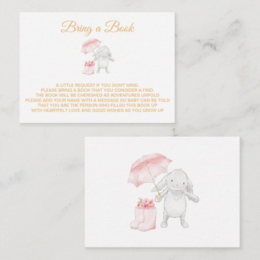 *~* Baby Bunny Konijnenlaarzen Paraplu Breng een b Informatiekaartje (Voorkant / Achterkant)