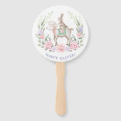 Baby Bunny & Lamb Lente Bloemen Paasfeest Handwaaier (Achterkant)