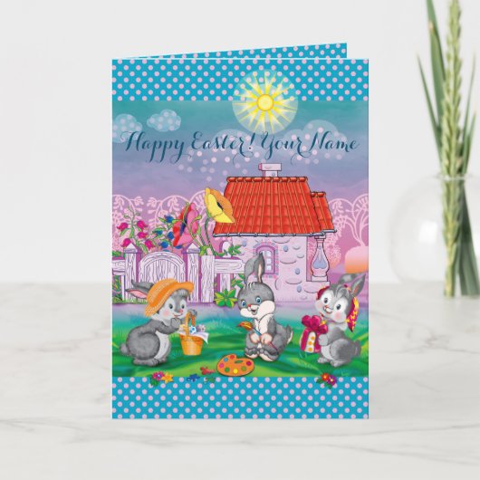 Baby Bunny little Feestdagen Kaart (Voorkant)