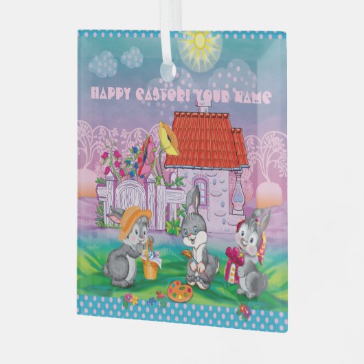 Baby Bunny little  Glas Ornament (Voorkant links)