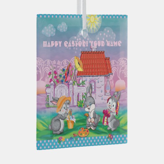 Baby Bunny little  Glas Ornament (Voorkant Rechts)