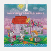 Baby Bunny little  Glas Ornament (Achterkant)