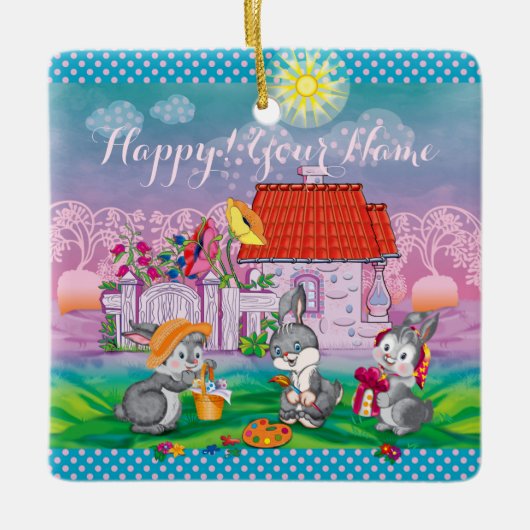 Baby Bunny little Keramisch Ornament (Voorkant)