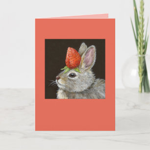 baby bunny met aardbeienkaart kaart