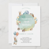 Baby Bunny met Balloons Birthday Kaart (Voorkant)