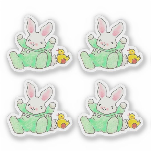 Baby Bunny met Chick Sticker (Voorkant)