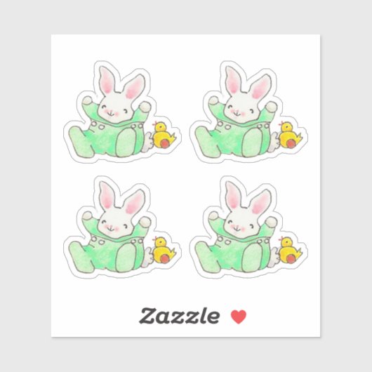 Baby Bunny met Chick Sticker (Vel)