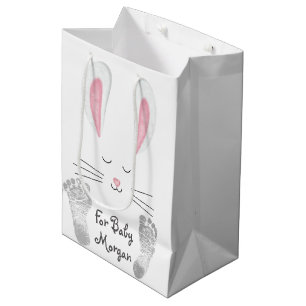 Baby Bunny met voetafdrukken Medium Cadeauzakje