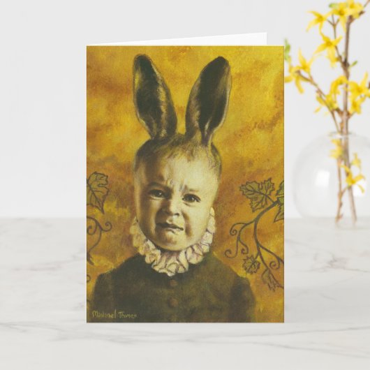 Baby Bunny Mutant Greetings Kaart (Gele Bloem)