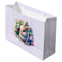 Baby Bunny onder Colorful Spring Flowers Groot Cadeauzakje