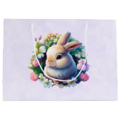 Baby Bunny onder Colorful Spring Flowers Groot Cadeauzakje (Achterkant)