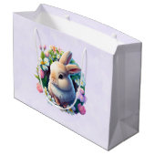 Baby Bunny onder Colorful Spring Flowers Groot Cadeauzakje (Achterkant Gekanteld)