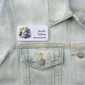 Baby Bunny onder Colorful Spring Flowers Naamplaatje (In situ)