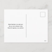 Baby Bunny onder Colorful Spring Flowers Pasen Feestdagenkaart (Achterkant)