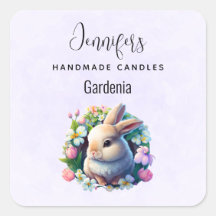 Baby Bunny onder Spring Flowers Candle Business