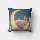 Baby Bunny op een maansikkel Kussen (Voorkant)
