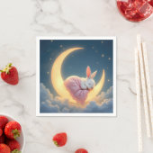 Baby Bunny op een maansikkel Servet (Insitu)