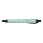 baby bunny over blauwgroen poka dot background zwarte inkt pen (Bodem)